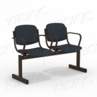 Блок стульев 2-местный, мягкий, не откидывающиеся сиденья, с подлокотниками