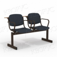Блок стульев 2-местный, мягкий, не откидывающийся, с подлокотниками, лекционный