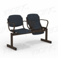 Блок стульев 2-местный, мягкий, откидывающийся, сиденья, с подлокотниками