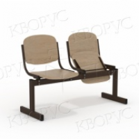 Блок стульев 2-местный, жесткий, откидывающиеся сиденья
