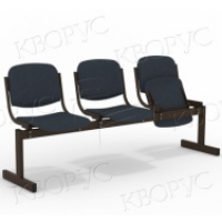 Блок стульев 3-местный, мягкий, откидывающиеся сиденья